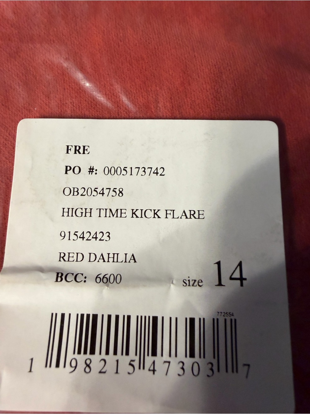Free People High Time Kick Flare Red Dahlia Corduroys Sz 14 NWT - Picture 7 of 13